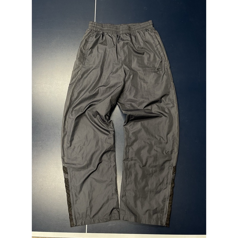 Vintage Y2K Starter Track Pants Size M Ankle Zip Gray/Black Baggy